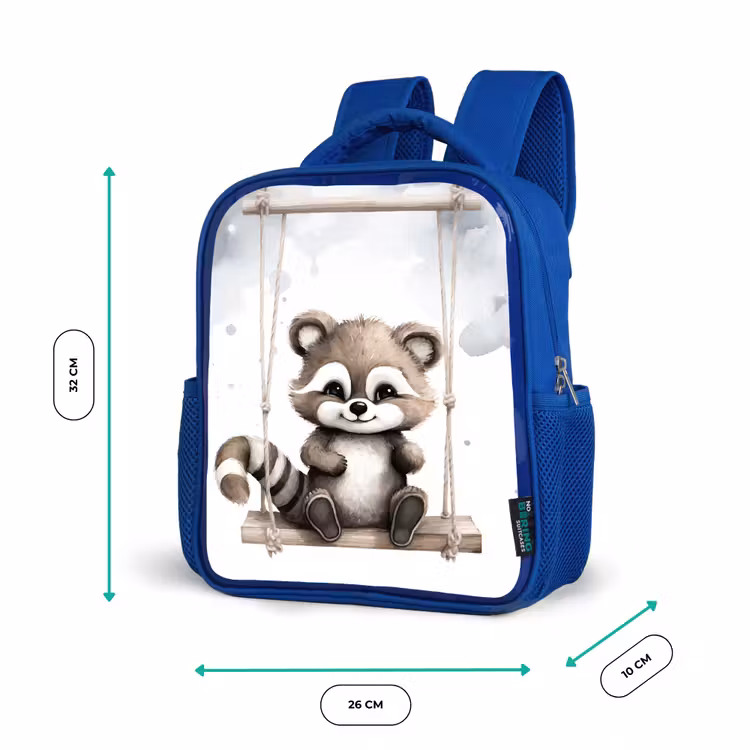 Kinderrucksack - Blau - Waschbär - Tier - Kinder — 6