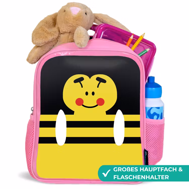 Kinderrucksack - Rosa - Tierporträt - Biene - gelb — 3