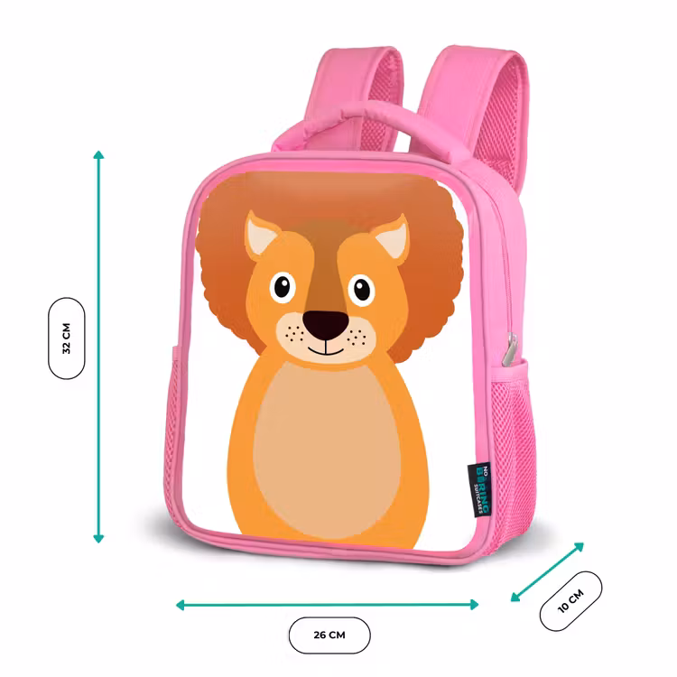Kinderrucksack - Rosa - Tierporträt - Löwe - Kinder — 2