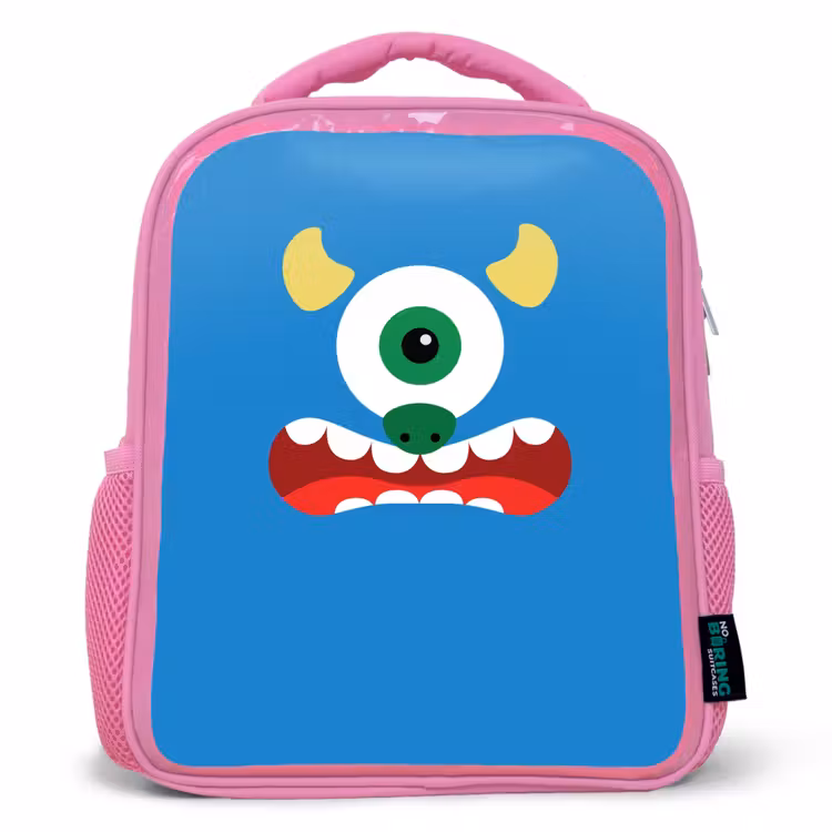 Kinderrucksack - Rosa - Tierporträt - Monster - blau — 1