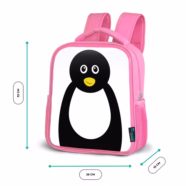 Kinderrucksack - Rosa - Tierporträt - Pinguin - Kinder — 2