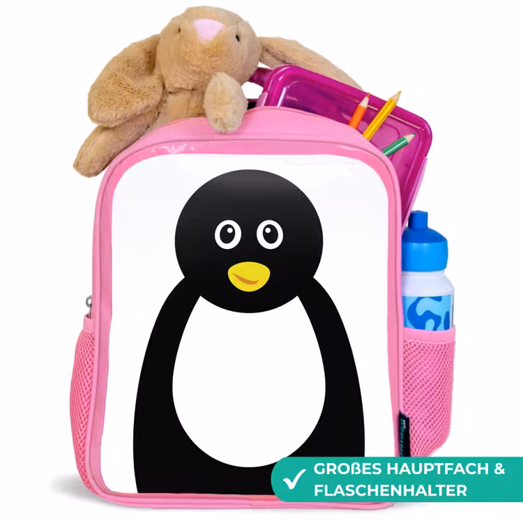 Kinderrucksack - Rosa - Tierporträt - Pinguin - Kinder — 3
