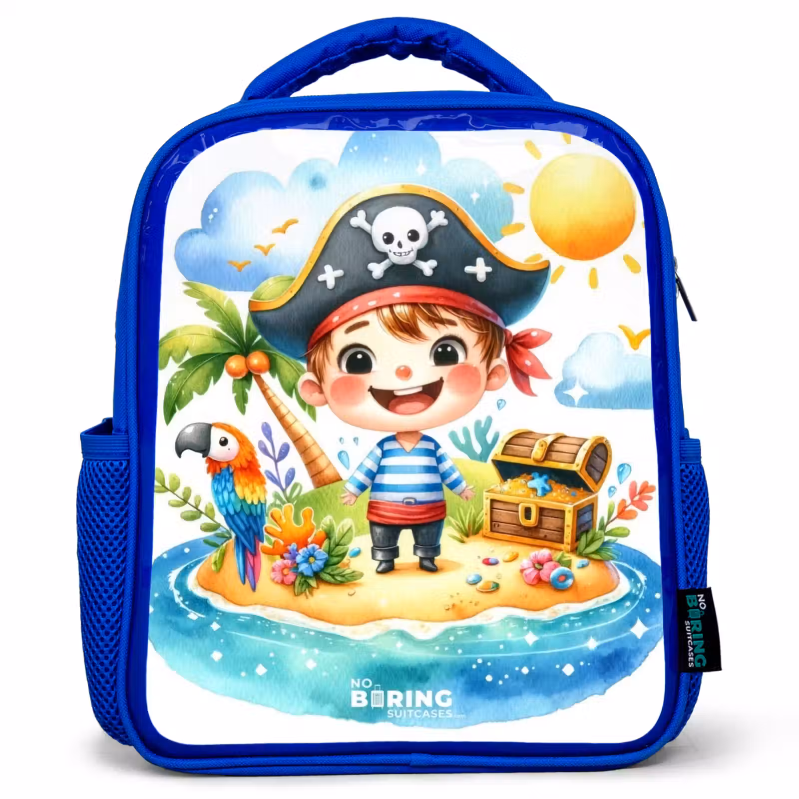 Kinderrucksack - Blau - Pirat auf einer Insel — 1