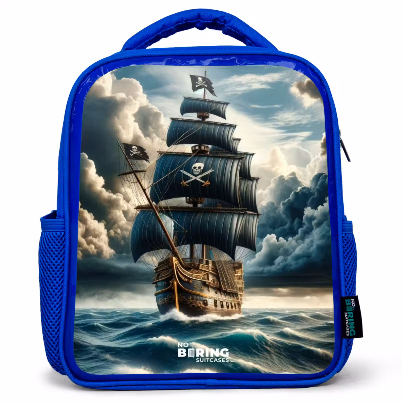 Kinderrucksack - Blau - Piratenschiff auf tosender See — 1