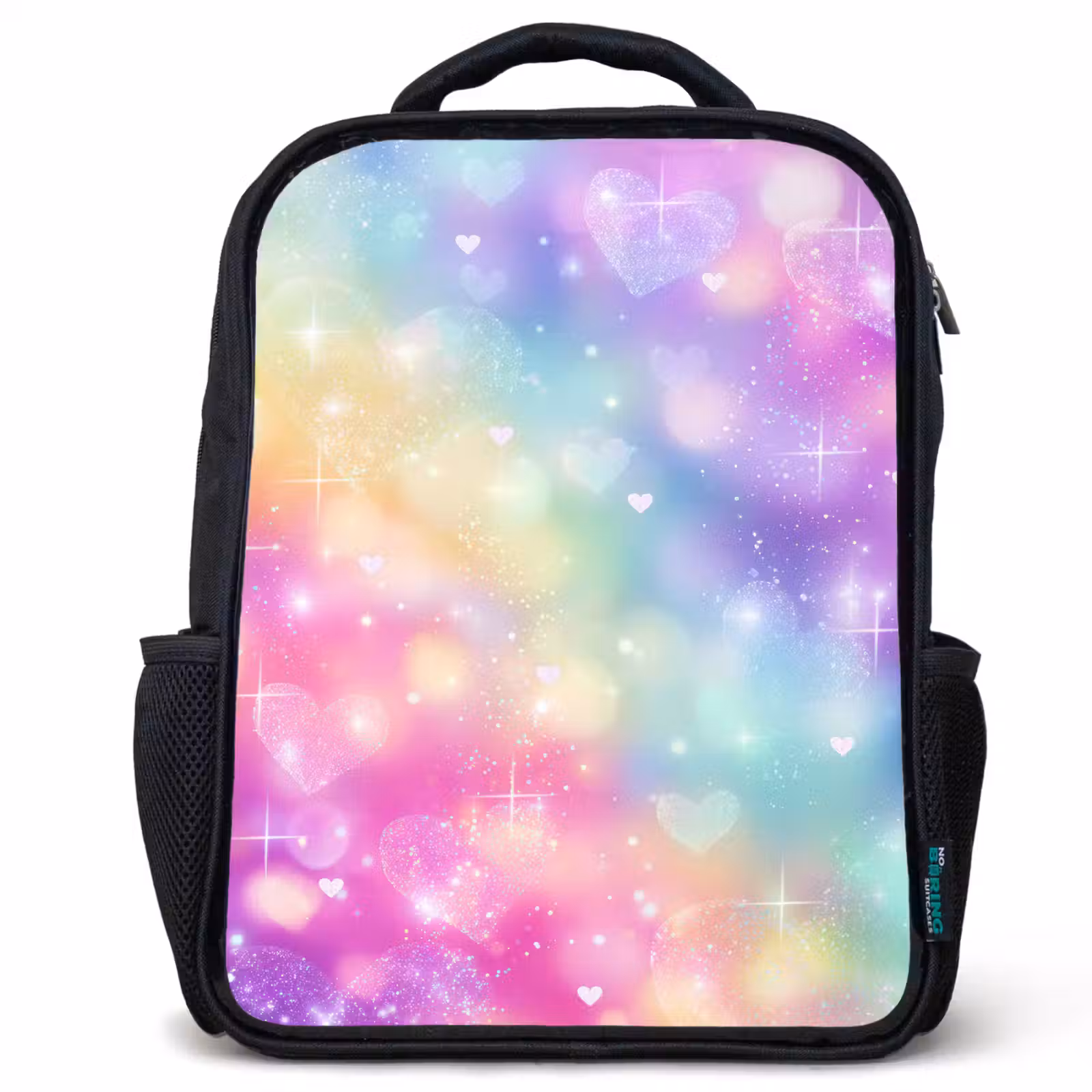 Kinderrucksack - Schwarz - Licht - Regenbogen - Herzen — 1
