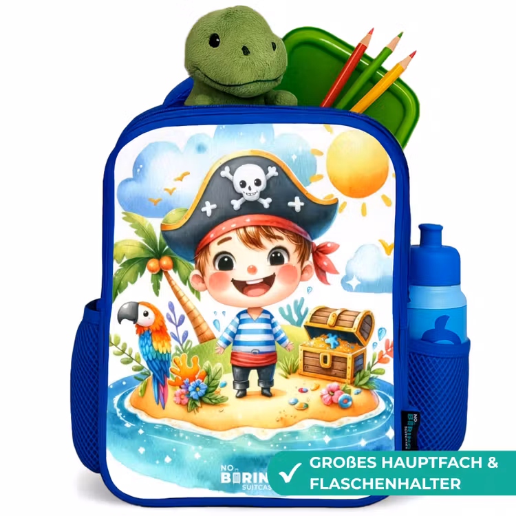 Kinderrucksack - Blau - Pirat auf einer Insel — 3