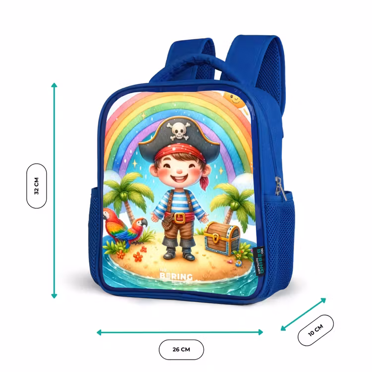 Kinderrucksack - Blau - Pirat auf einer Insel mit Schatz — 6