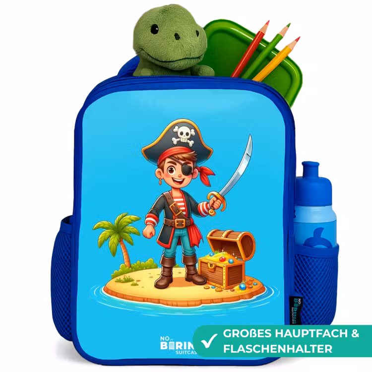 Kinderrucksack - Blau - Pirat bereit zum Plündern — 3