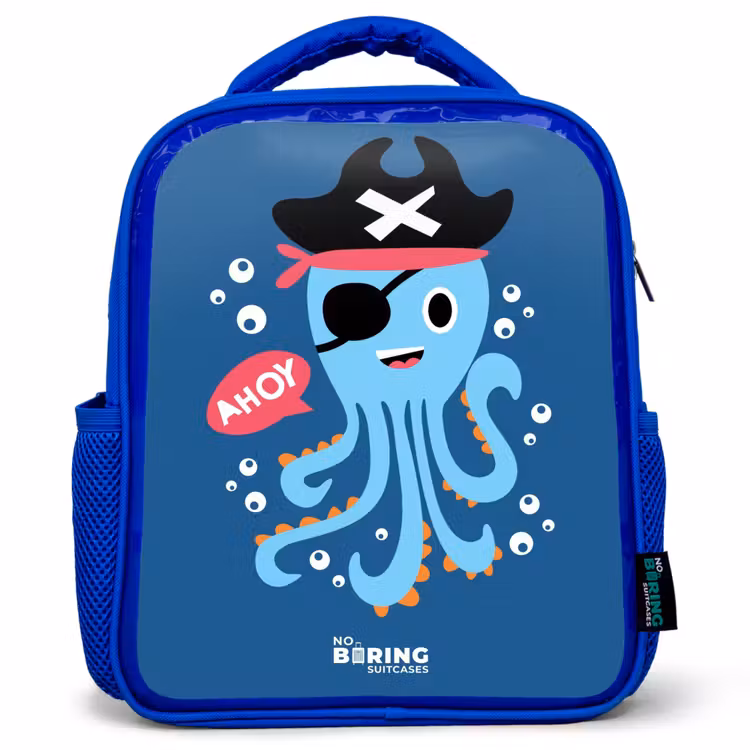 Kinderrucksack - Blau - Piratenkrake mit Hut — 1
