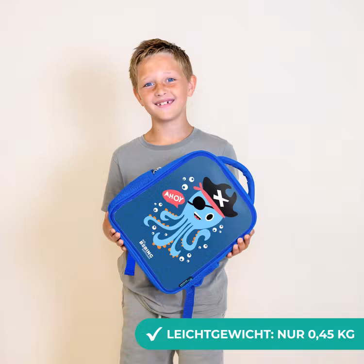 Kinderrucksack - Blau - Piratenkrake mit Hut — 4