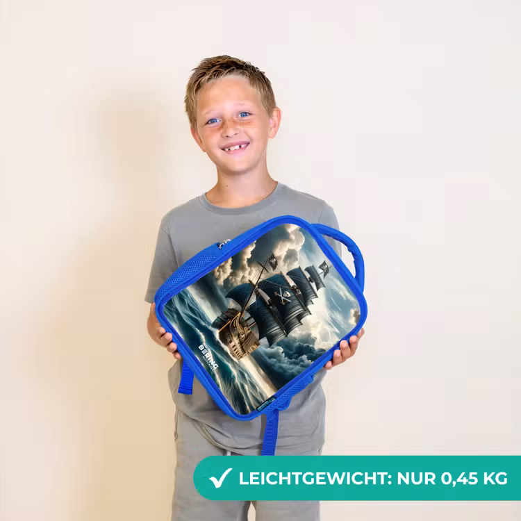 Kinderrucksack - Blau - Piratenschiff auf tosender See — 4