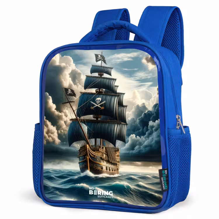 Kinderrucksack - Blau - Piratenschiff auf tosender See — 7