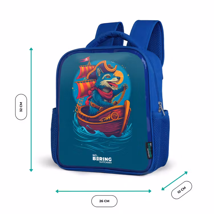 Kinderrucksack - Blau - Piratenwaschbär auf einem Boot — 6