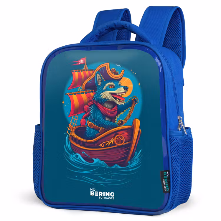 Kinderrucksack - Blau - Piratenwaschbär auf einem Boot — 7
