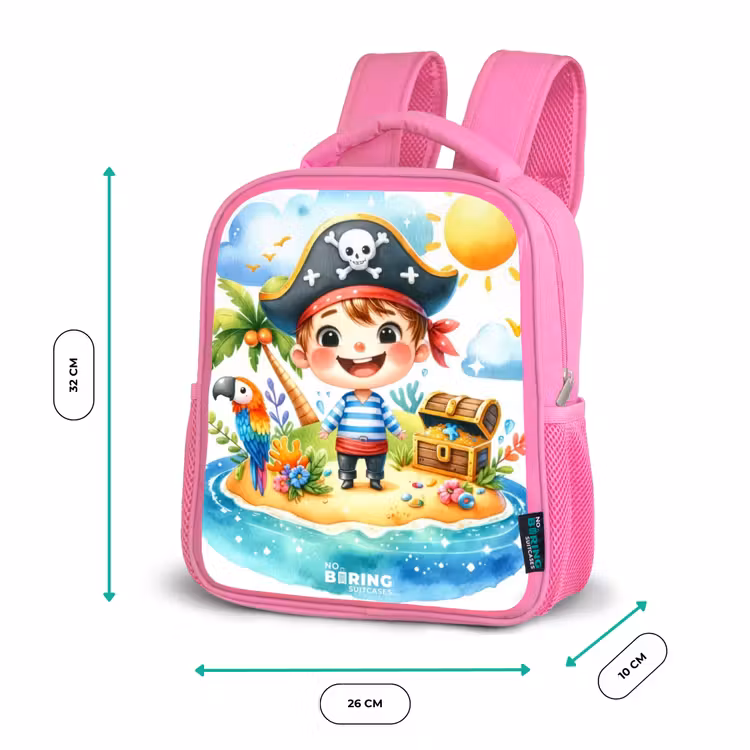 Kinderrucksack - Rosa - Pirat auf einer Insel — 2
