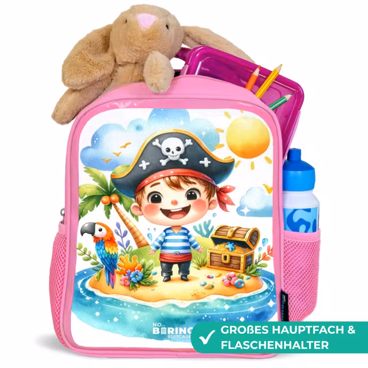 Kinderrucksack - Rosa - Pirat auf einer Insel — 3