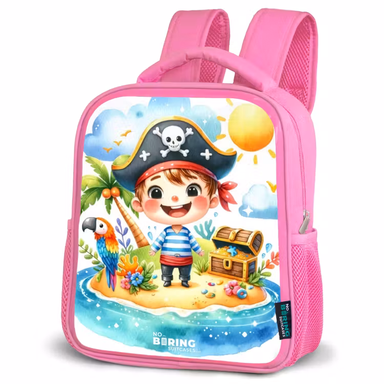 Kinderrucksack - Rosa - Pirat auf einer Insel — 4