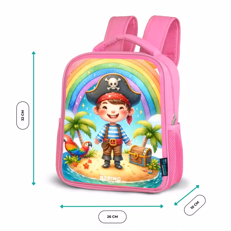 Kinderrucksack - Rosa - Pirat auf einer Insel mit Schatz — 2
