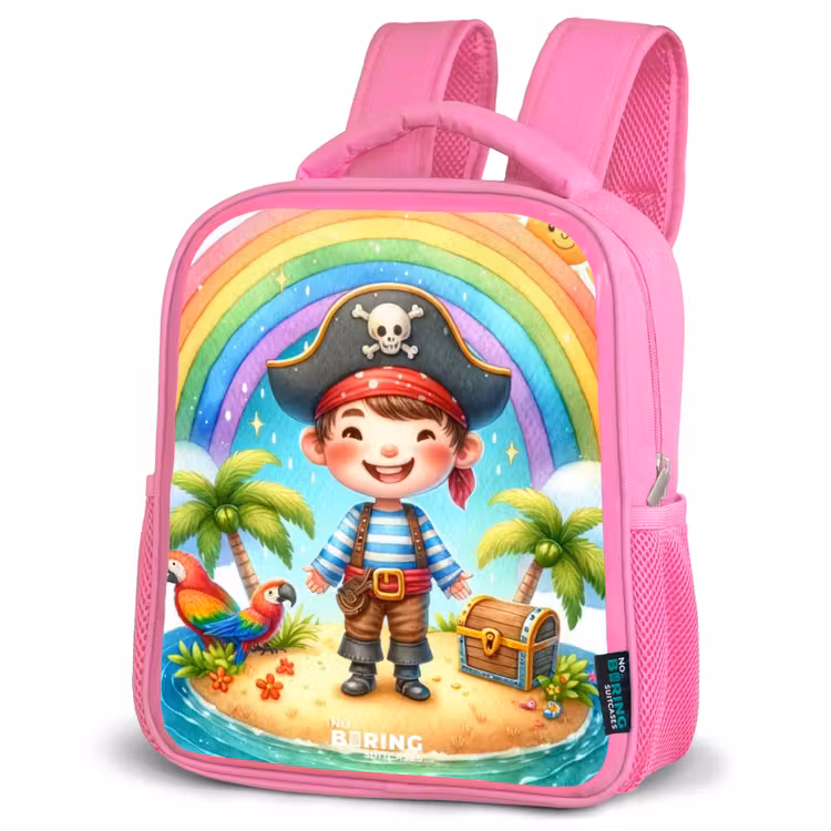 Kinderrucksack - Rosa - Pirat auf einer Insel mit Schatz — 4