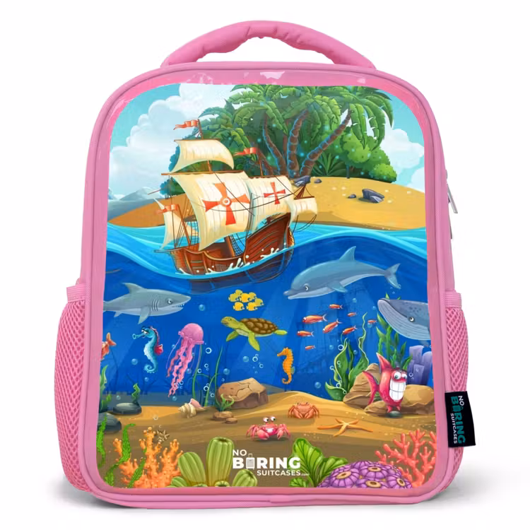 Kinderrucksack - Rosa - Segelschiff auf dem Ozean — 1