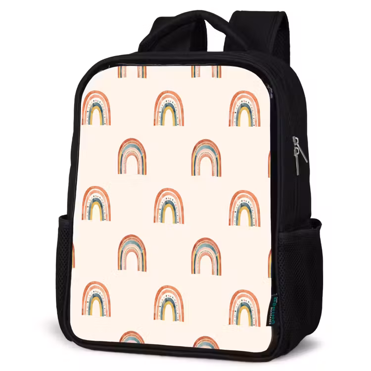 Kinderrucksack - Schwarz - Boho - Regenbogen - Muster — 4