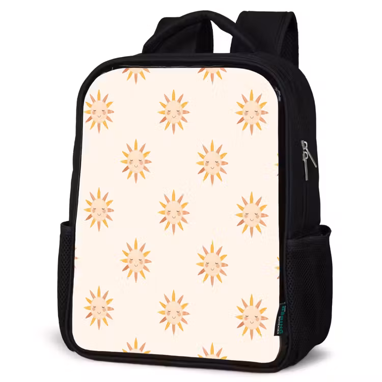 Kinderrucksack - Schwarz - Heiter - Sonne - Erröten - Boho — 4