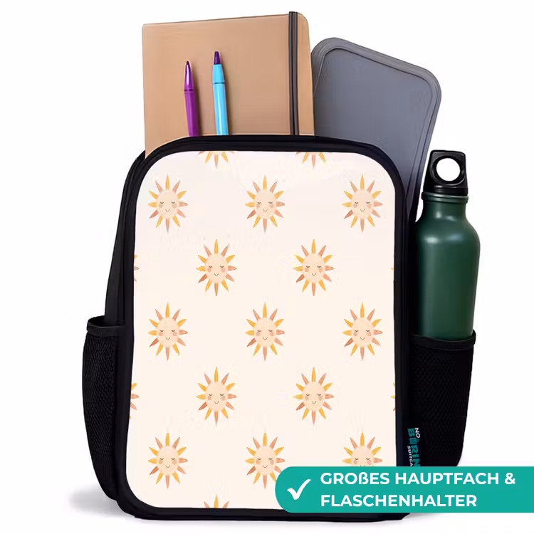 Kinderrucksack - Schwarz - Heiter - Sonne - Erröten - Boho — 8