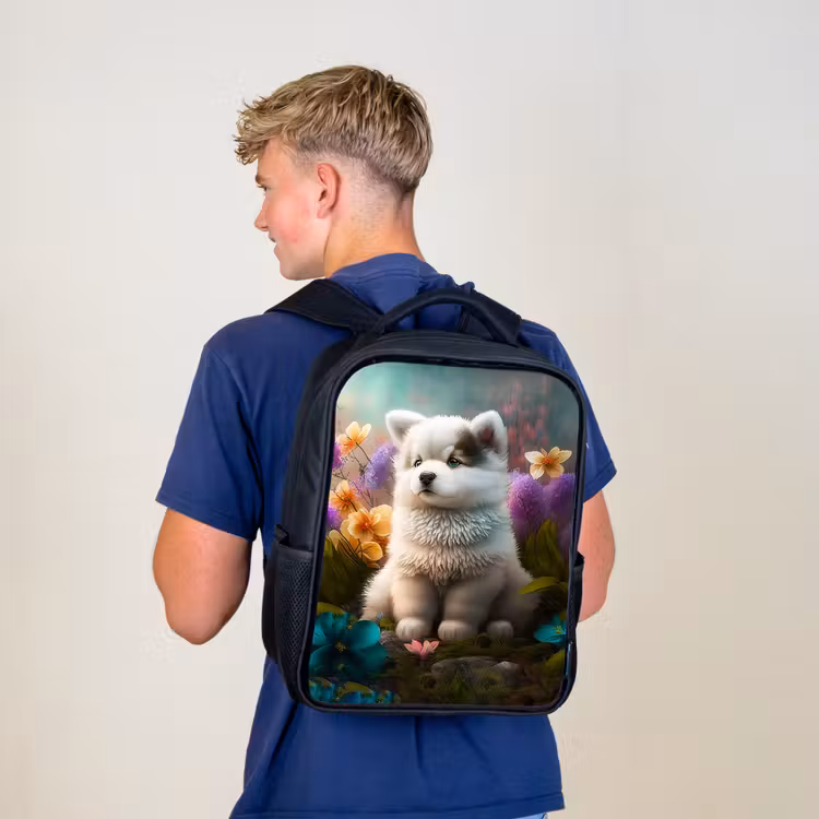 Kinderrucksack - Schwarz - Flauschiger Franky — 3