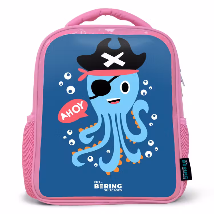 Kinderrucksack - Rosa - Piratenkrake mit Hut — 1
