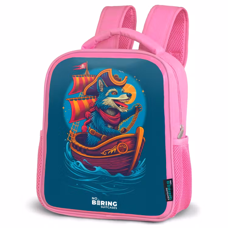 Kinderrucksack - Rosa - Piratenwaschbär auf einem Boot — 4