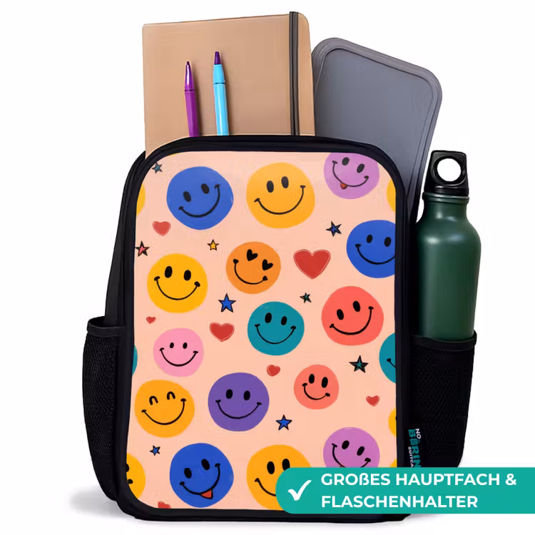 Kinderrucksack - Schwarz - Farbenfest des Lächelns — 8