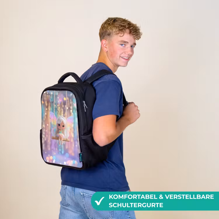 Kinderrucksack - Schwarz - Feenschaukel im Traumlicht — 9