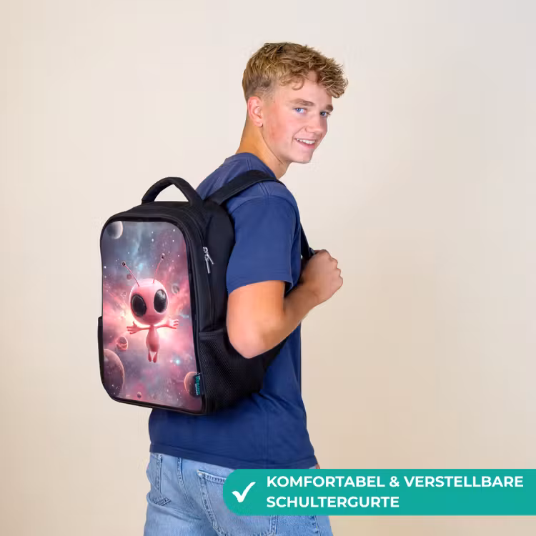 Kinderrucksack - Schwarz - Freudensprünge zwischen den Sternen — 9