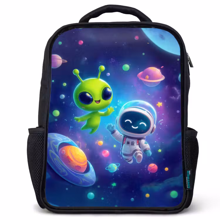 Kinderrucksack - Schwarz - Freundschaft zwischen Sternen und Planeten — 1