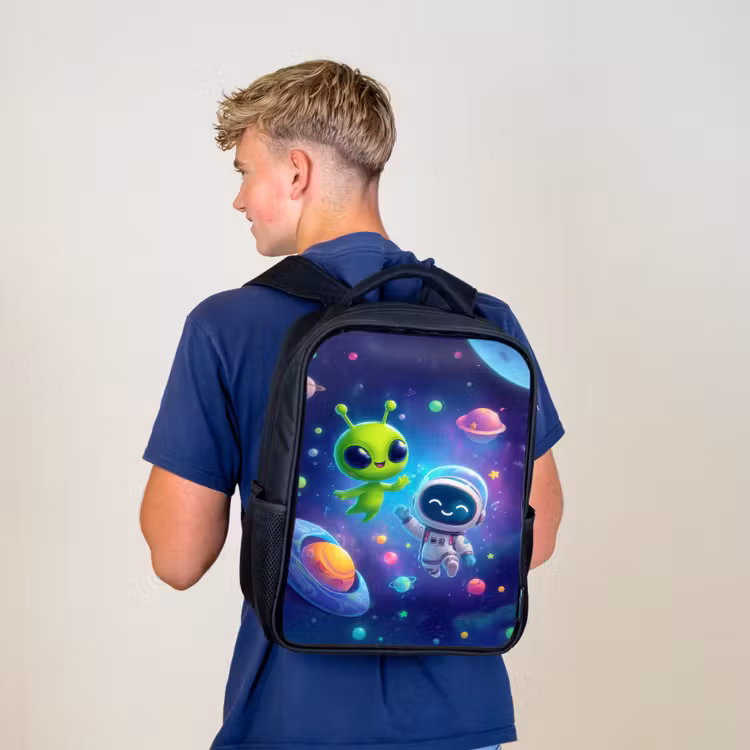 Kinderrucksack - Schwarz - Freundschaft zwischen Sternen und Planeten — 3