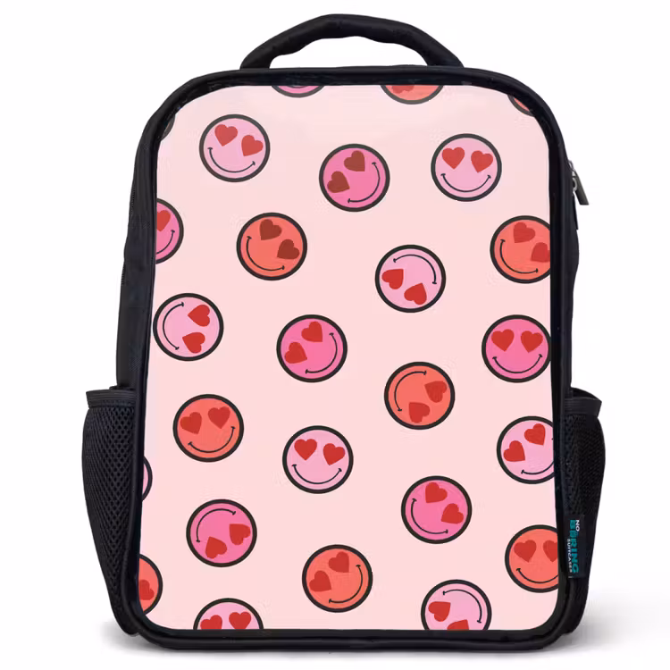 Kinderrucksack - Schwarz - Lächelndes Herz Regen — 1