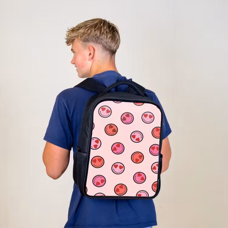 Kinderrucksack - Schwarz - Lächelndes Herz Regen — 3