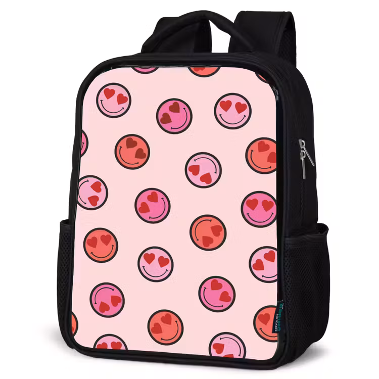 Kinderrucksack - Schwarz - Lächelndes Herz Regen — 4