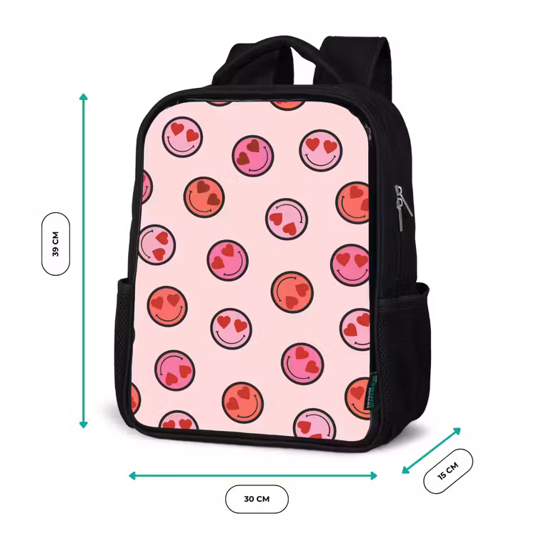 Kinderrucksack - Schwarz - Lächelndes Herz Regen — 6
