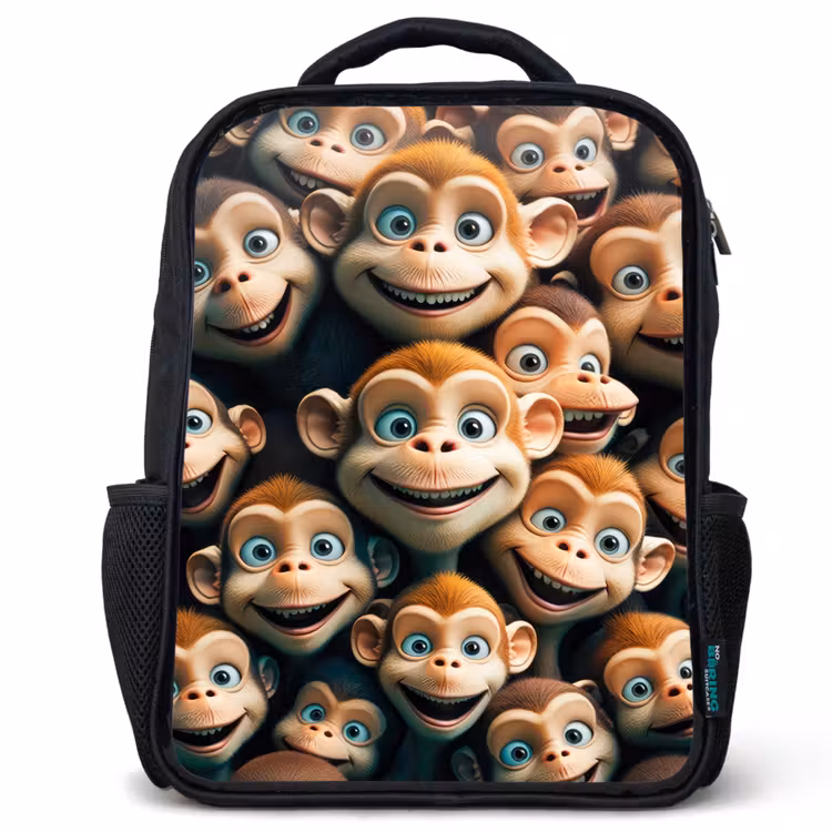 Kinderrucksack - Schwarz - Affenhiebe — 1