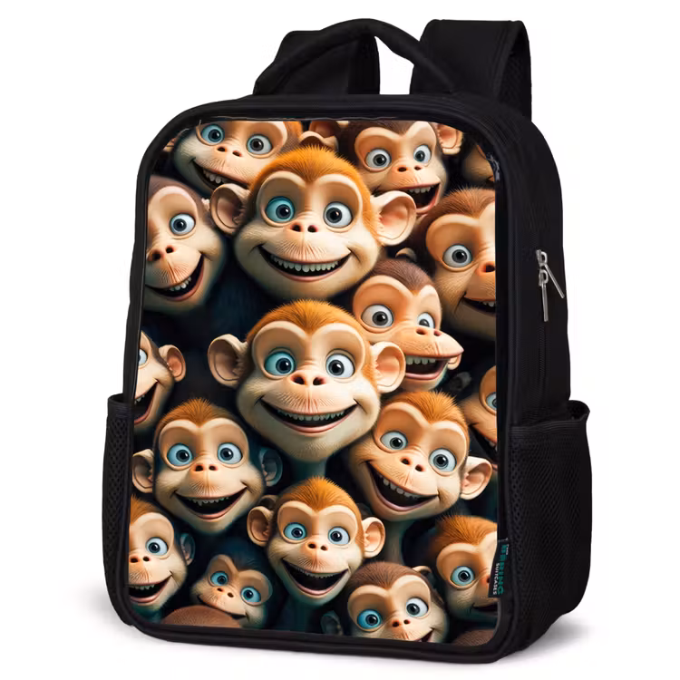 Kinderrucksack - Schwarz - Affenhiebe — 4