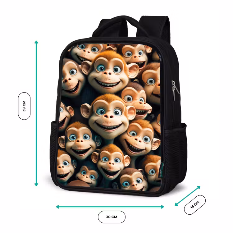 Kinderrucksack - Schwarz - Affenhiebe — 6