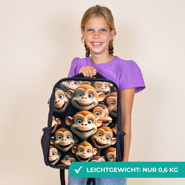Kinderrucksack - Schwarz - Affenhiebe — 7