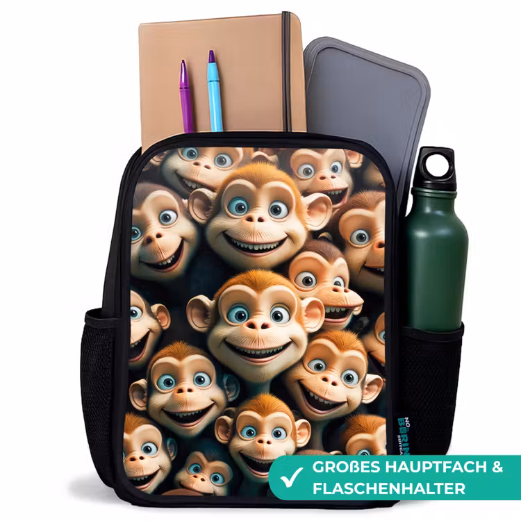 Kinderrucksack - Schwarz - Affenhiebe — 8