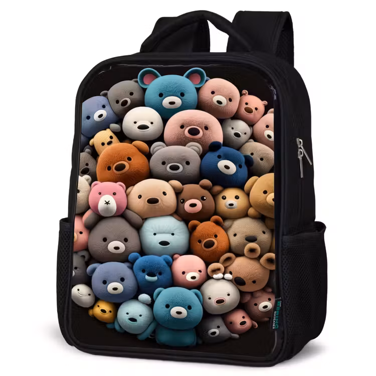 Kinderrucksack - Schwarz - Bärenparty — 4