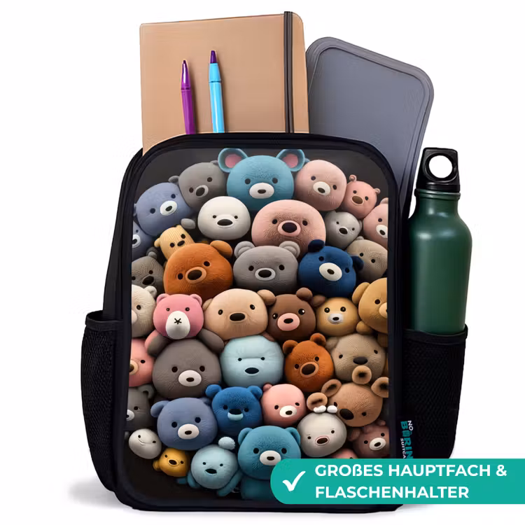 Kinderrucksack - Schwarz - Bärenparty — 8