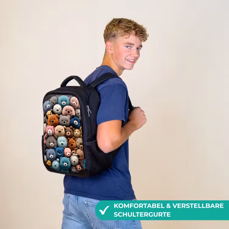 Kinderrucksack - Schwarz - Bärenparty — 9