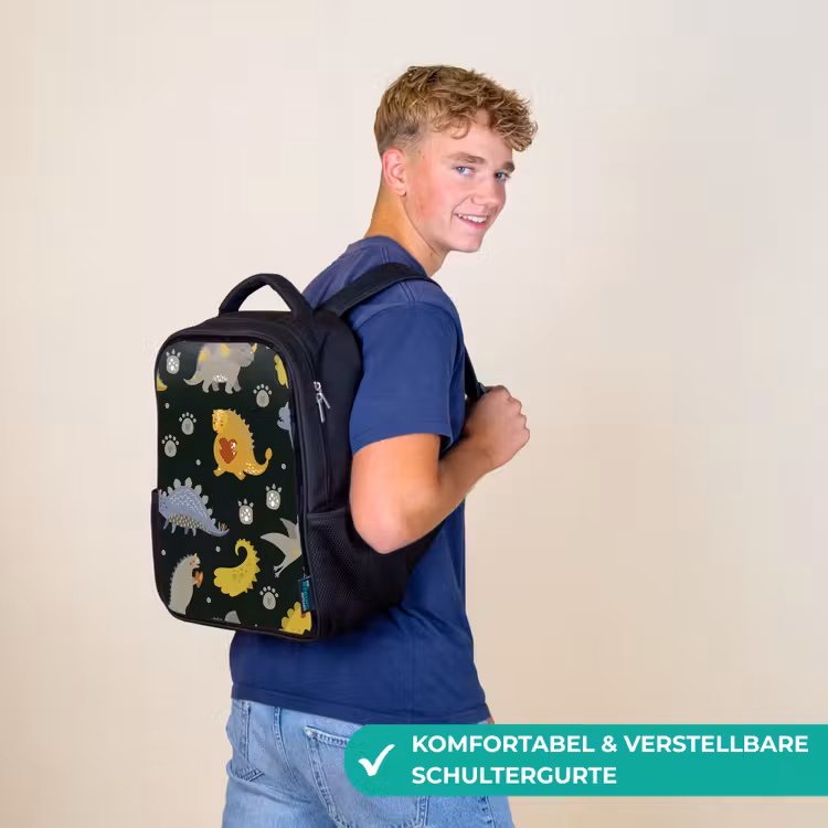 Kinderrucksack - Schwarz - Dino - Kinder - Schnittmuster - Jungen - Mädchen - Dinosaurier — 9