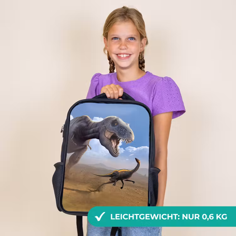 Kinderrucksack - Schwarz - Dino - Wilde Tiere - Zeichnung - Kinder - Jungen — 7