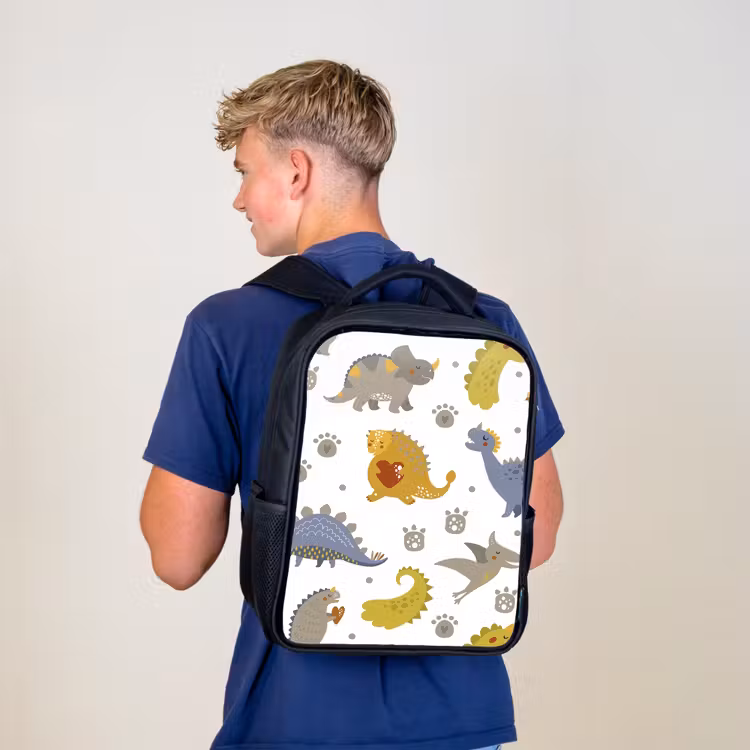 Kinderrucksack - Schwarz - Dinosaurier - Kinder - Design - Jungen - Mädchen — 3
